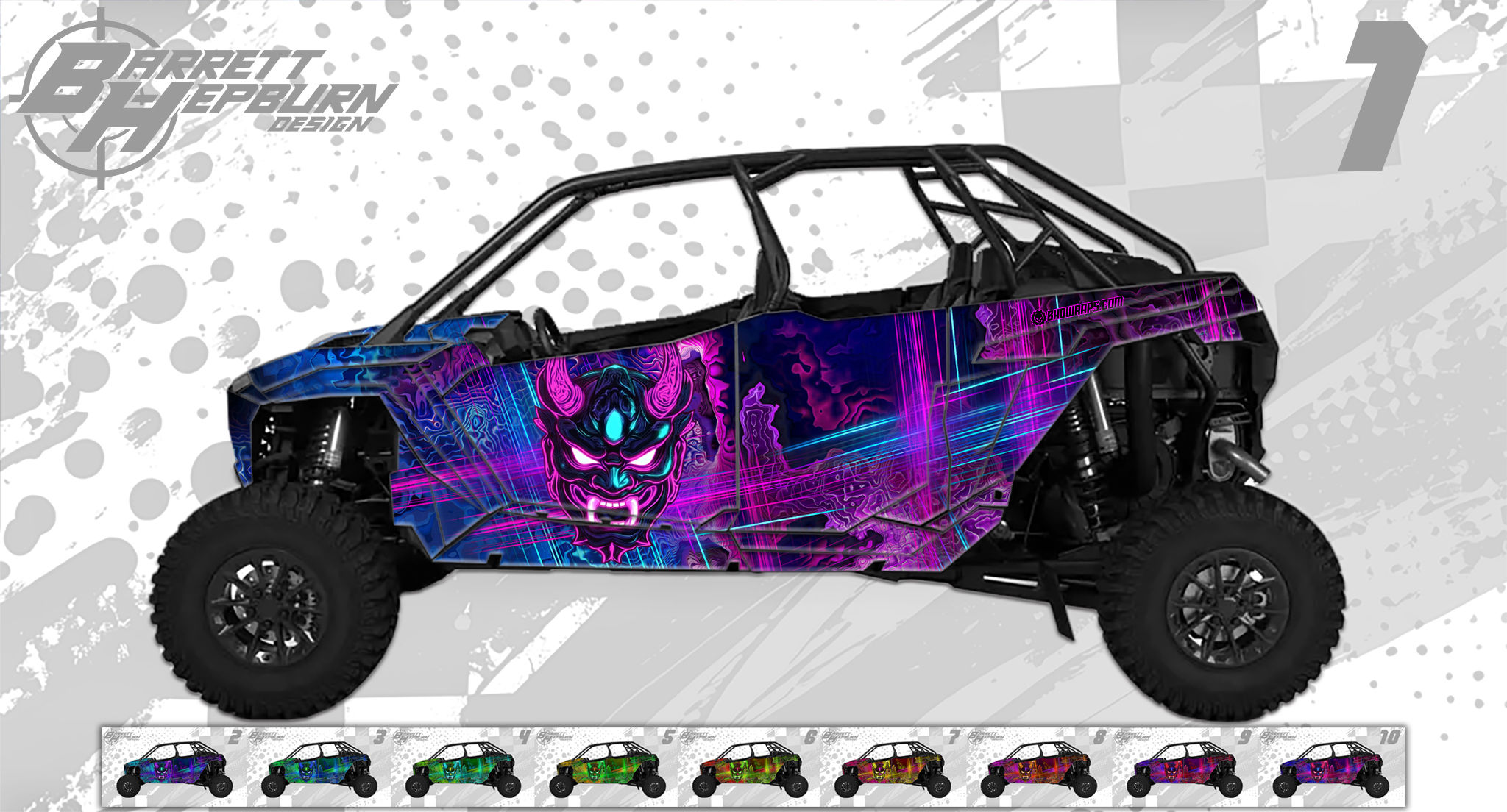 Neon Oni (Polaris RZR / Polaris RZR 4 Wrap Kit)