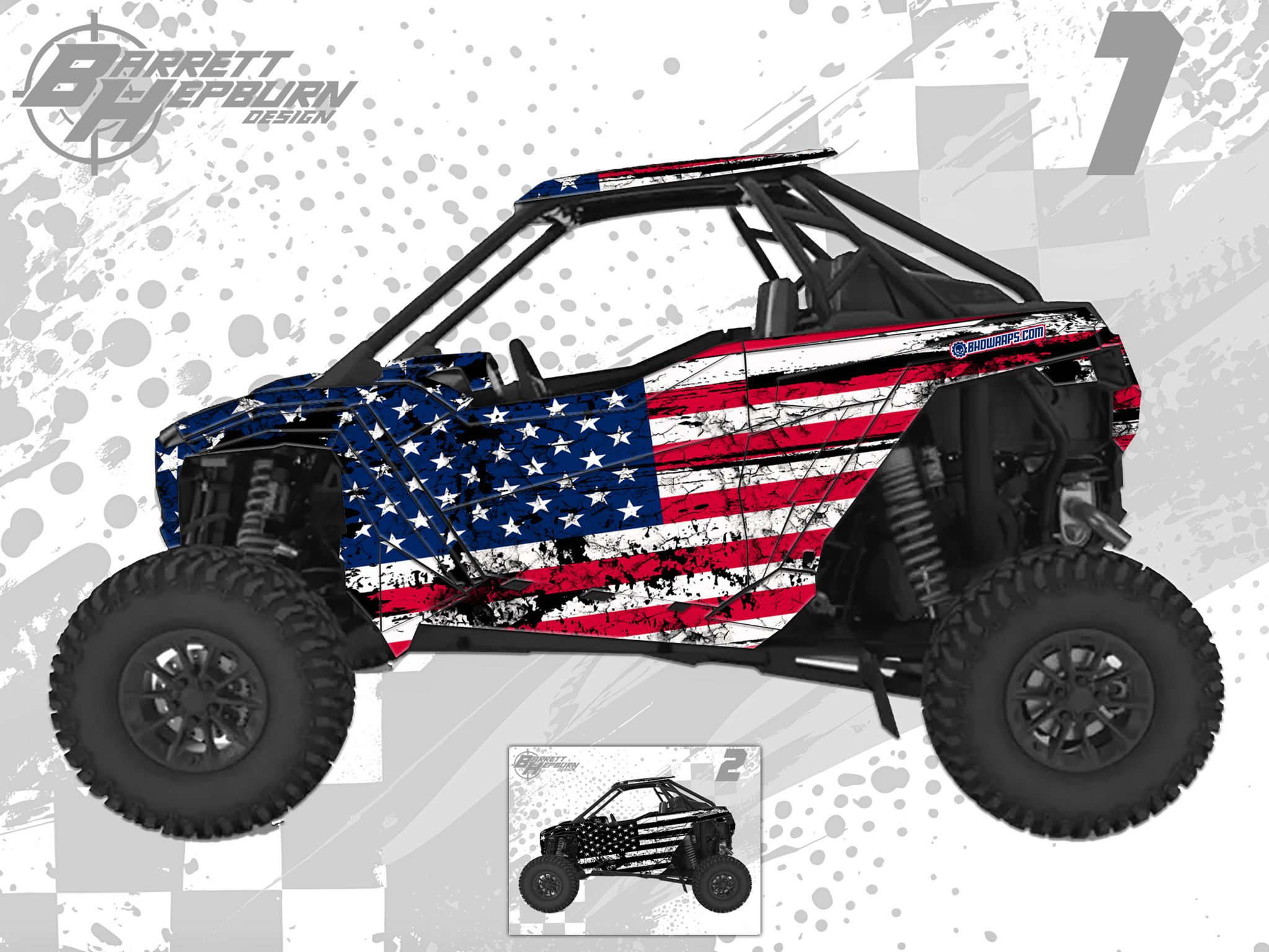 Old Glory Flag (Polaris RZR / Polaris RZR 4 Wrap Kit)