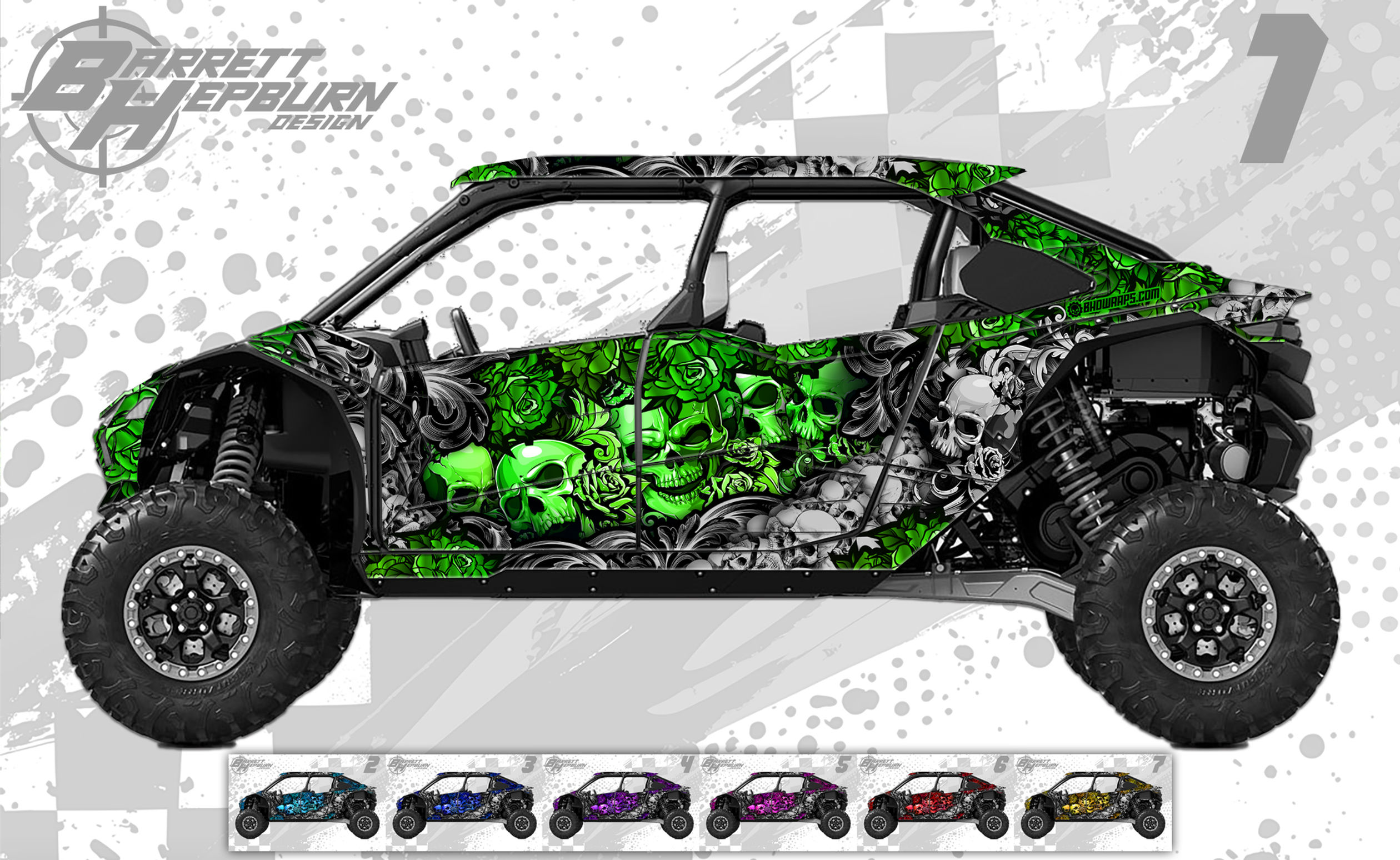 Skulls and Roses (Kawasaki Teryx5 H2 Wrap Kit)