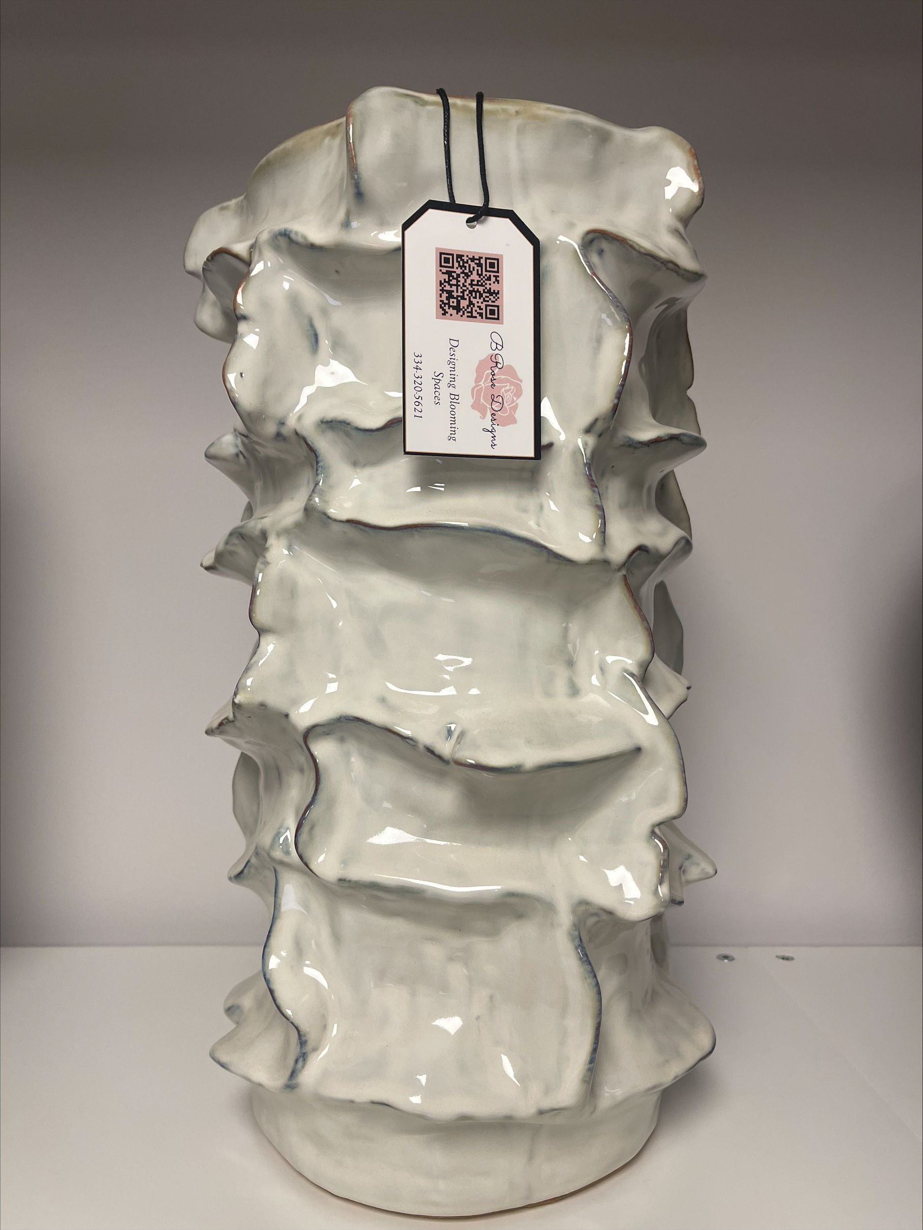 Leo Large White Vase