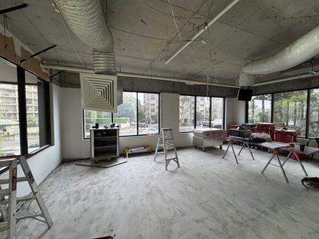 An office space recently stripped out and ready for a new fitout