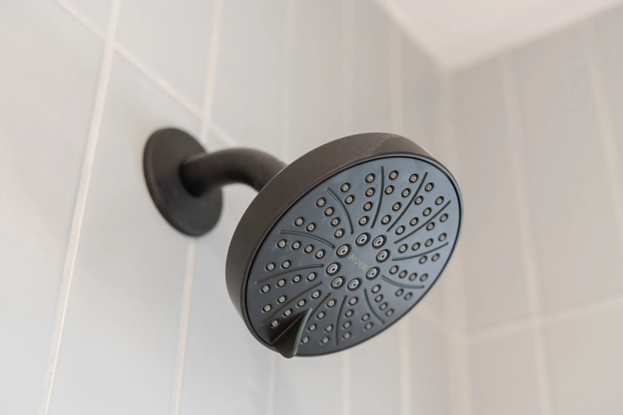 black shower head