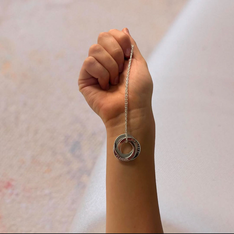 Miniatura: Collar personalizado, para grabar, Aros rusos con cadena