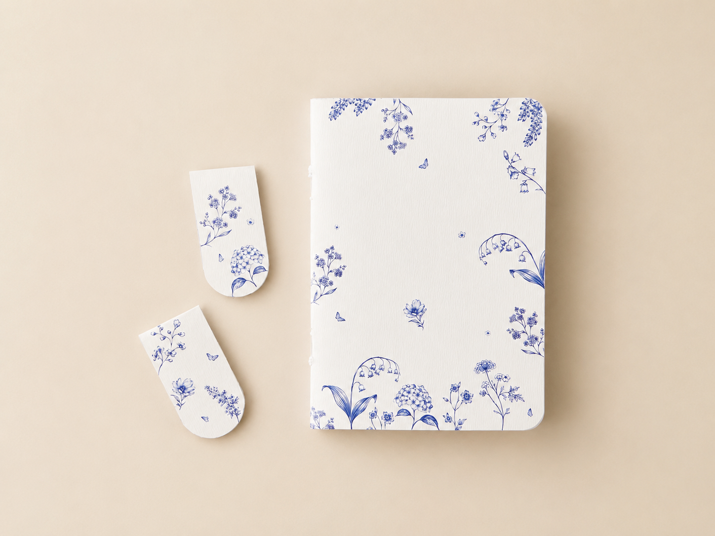 Indigo Meadow — A6 Notebook with 2 Magnetic Bookmarks