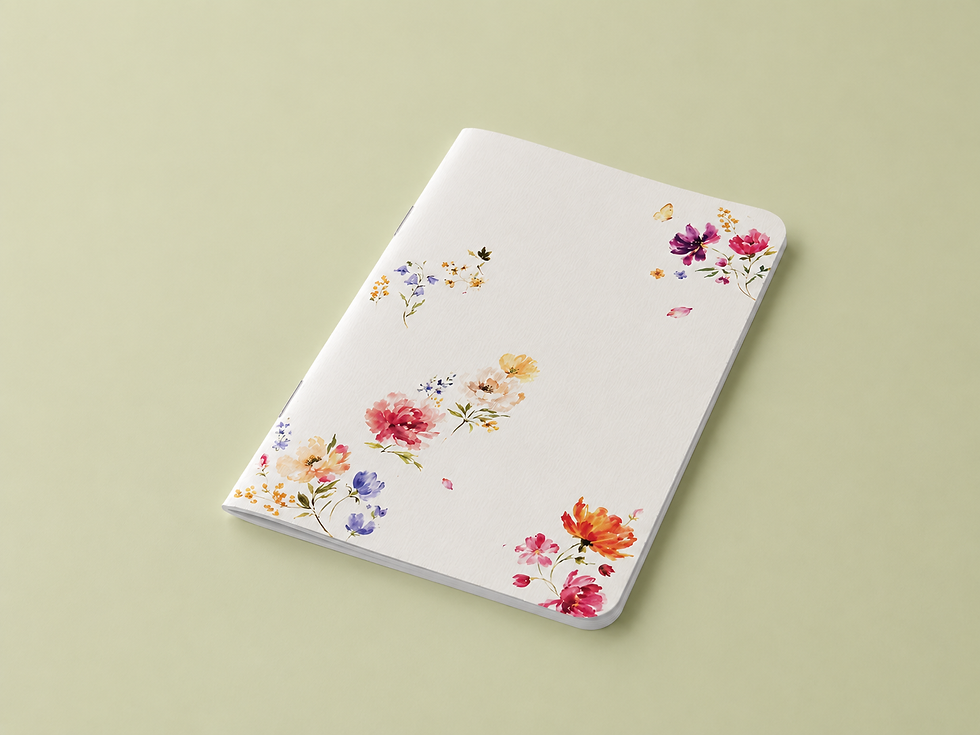 Thumbnail: Floral Splash — A6 Dot Grid Notebook with 2 Magnetic Bookmarks