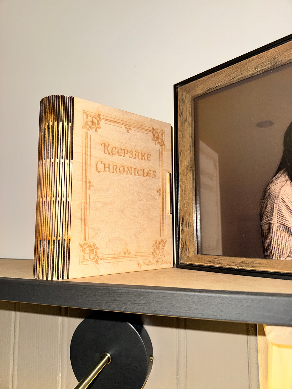 Thumbnail: Wooden keepsake memory book box