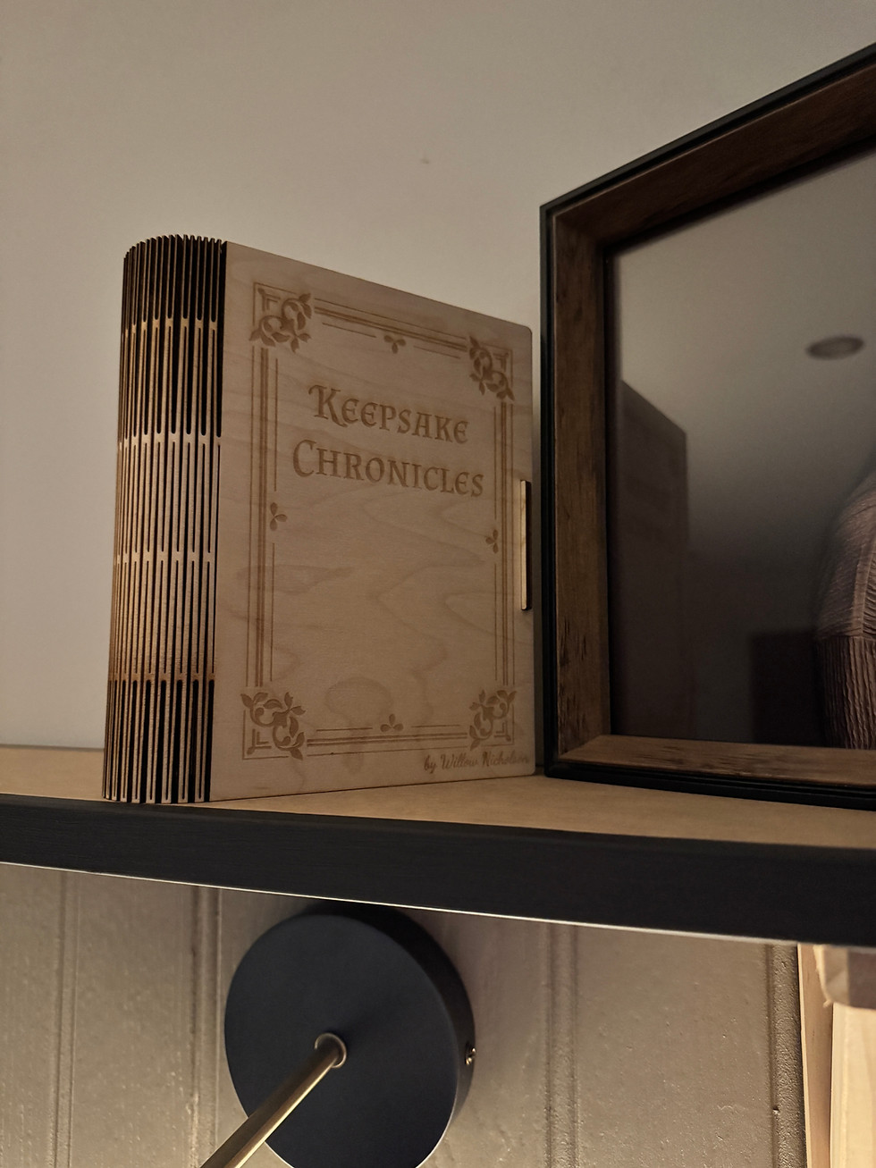 Thumbnail: Wooden keepsake memory book box