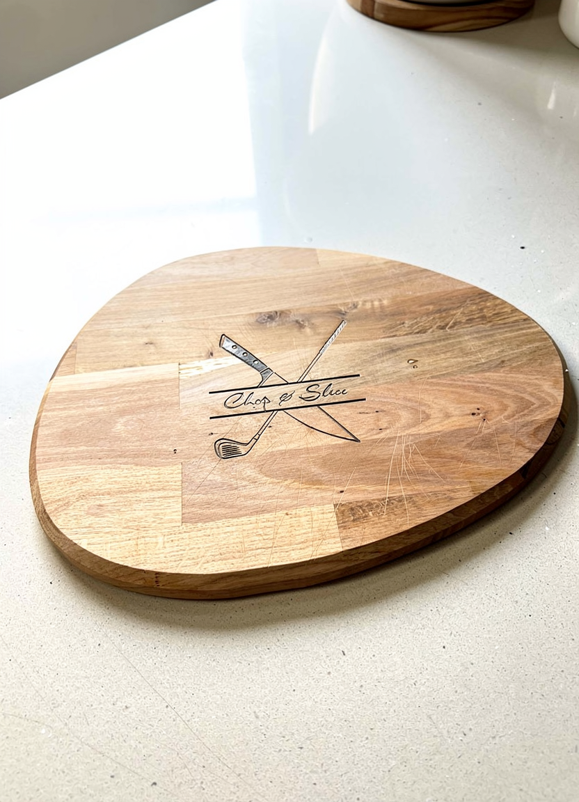 Personalised engraved elliptical chopping board