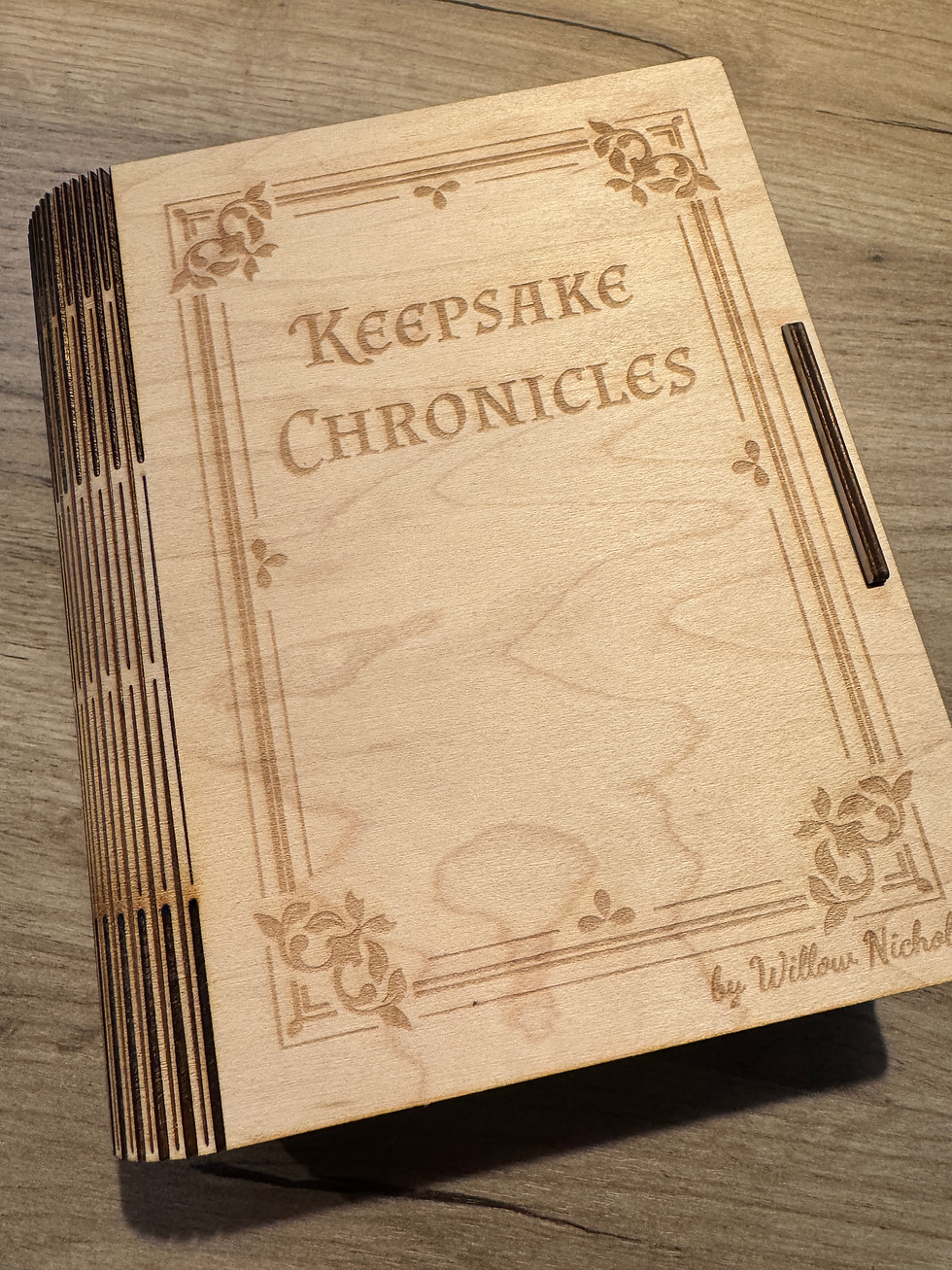 Thumbnail: Wooden keepsake memory book box