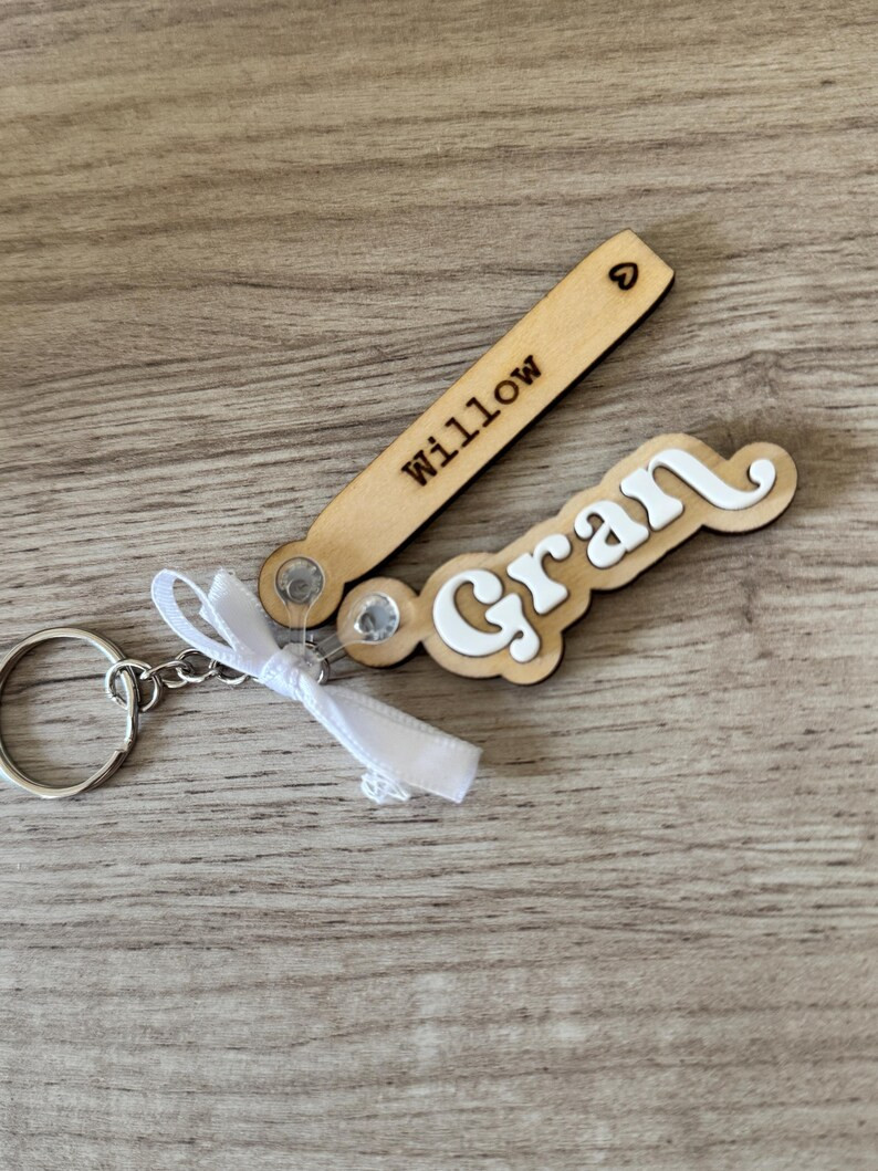 Thumbnail: Mama Keyring - Wooden and acrylic mum/gran/aunt keyrings