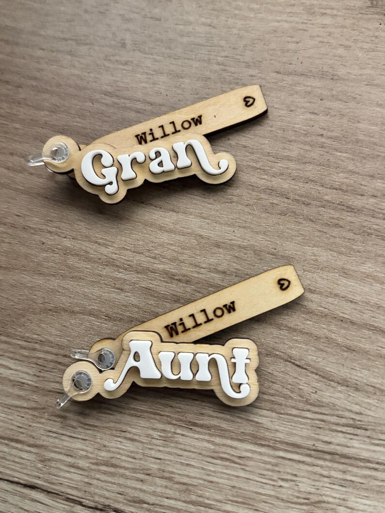 Thumbnail: Mama Keyring - Wooden and acrylic mum/gran/aunt keyrings