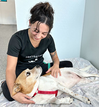 another cute pupper relaxing into massage