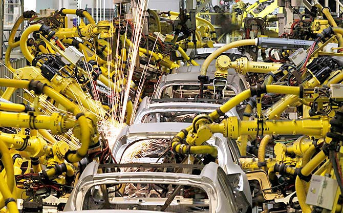 Hyundai car plant in Chennai