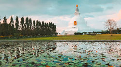 The famous and very impressive World Peace Stupa