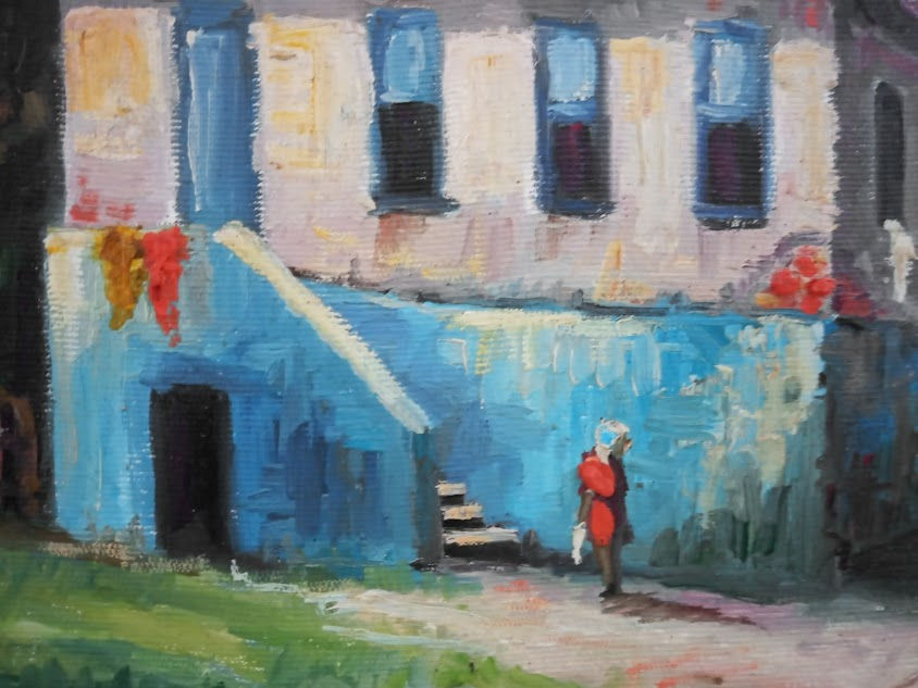 Miniatura: Quadro Pintura Óleo Sobre Tela Vila Do Interior André Moraes
