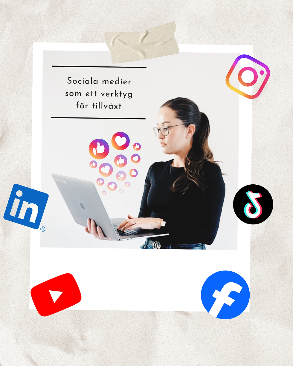 Polaroidfoto av en tjej som skriver på en dator