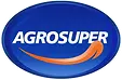 Logotipo de AGROSUPER en fondo azul con una forma naranja curva.
