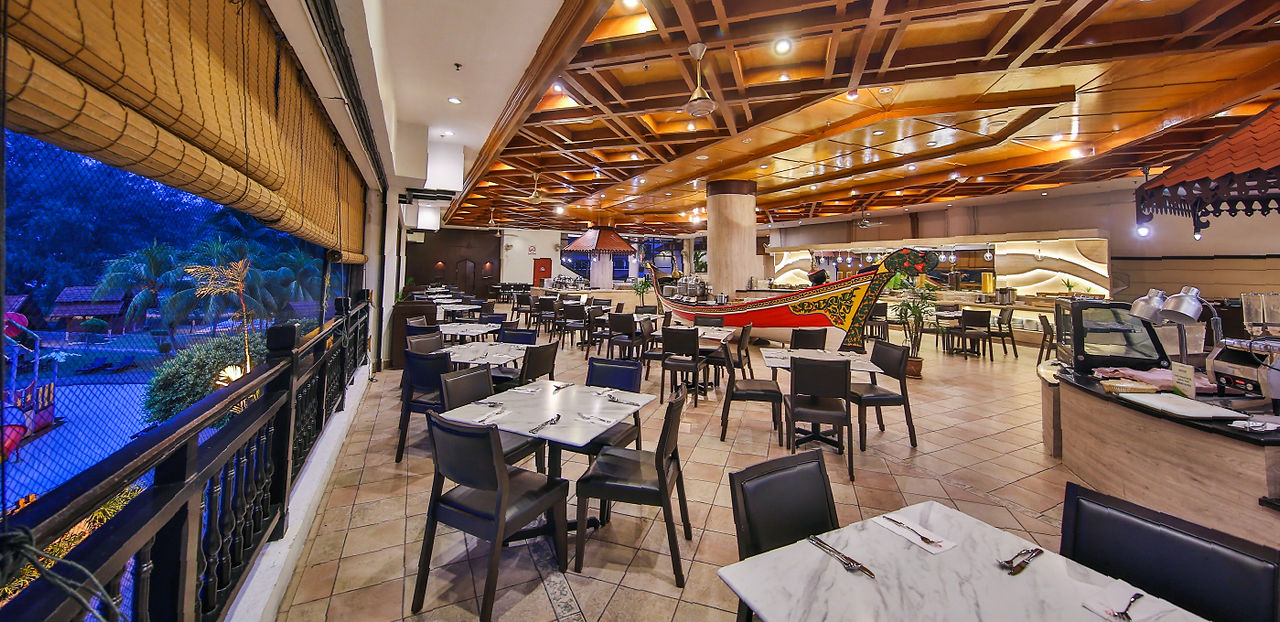 The main buffet counter and cereal station at Resorts World Kijal, highlighting the clean, modern culinary setup.