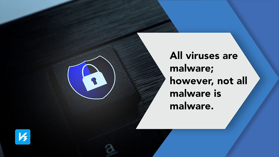all viruses are malware; however, not all malware is malware - V3 Network & Data Security Expert