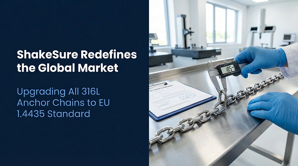 ShakeSure Redefines the Global Market: Upgrading All 316L Anchor Chains to the EU 1.4435 Standard