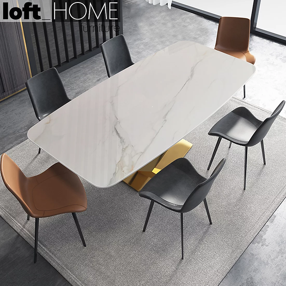 dining table with marble table top - loft home furniture