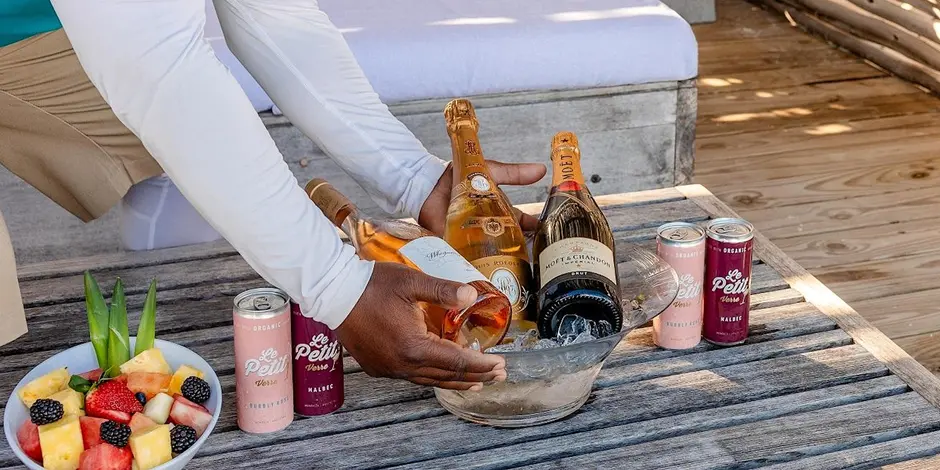 graden view cabana with complement drinks - bimini beach from Resorts World Bimini