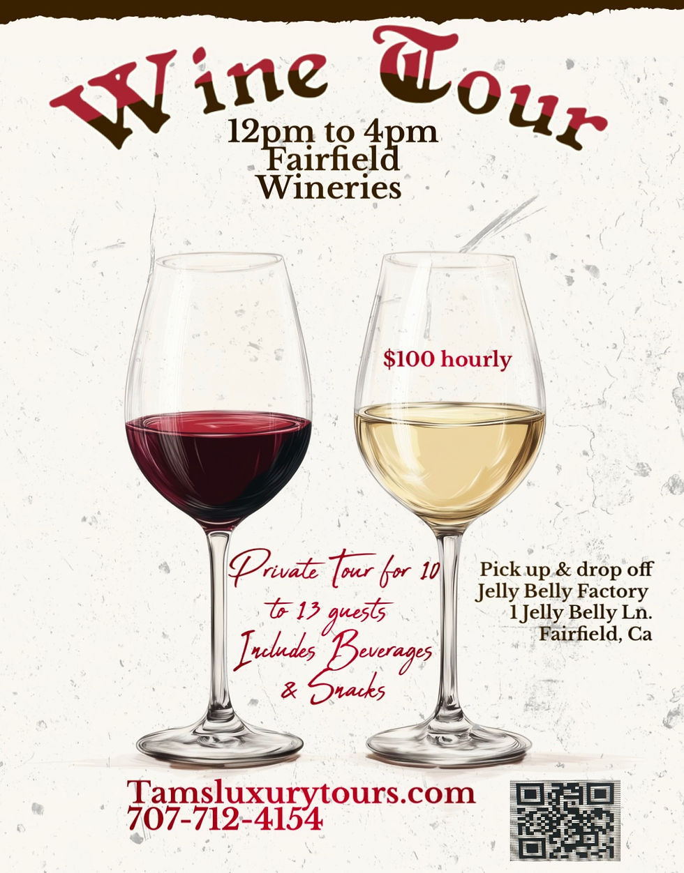 Private 4 hour Wine Tour Fairfield & Suisun Valley