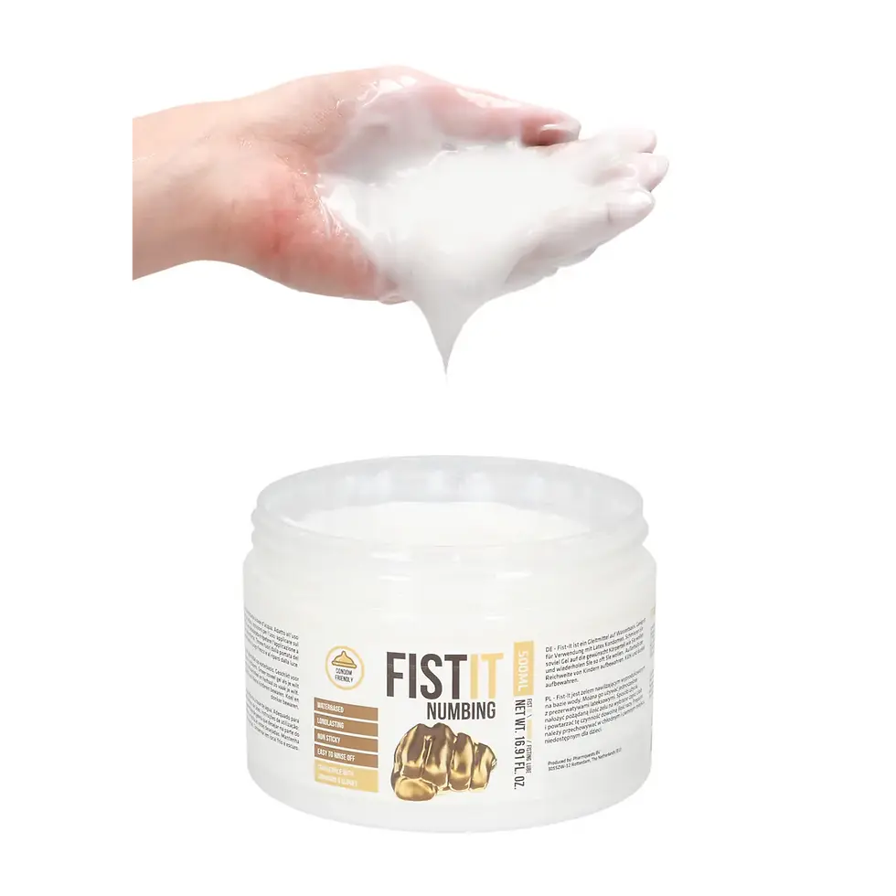 Thumbnail: White FIST IT LUBRICANT dripping from hand above a jar.