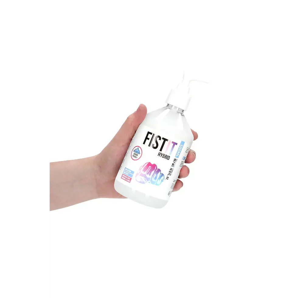 Thumbnail: Hand holding FIST IT® Sperm Lubricant (25 ml - Tube) bottle against white.