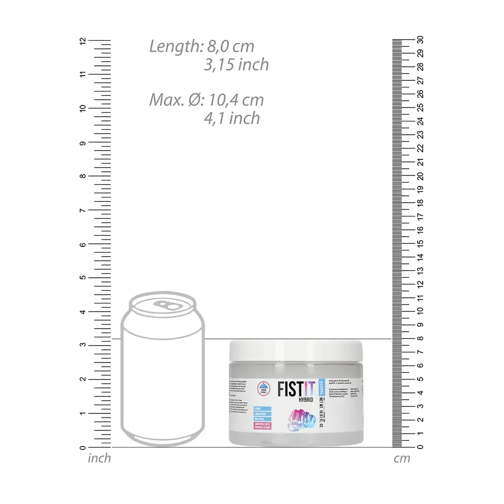 Thumbnail: FIST IT jar: Length 8.0 cm, 3.15 inch, Max. O 10.4 cm, 4.1 inch.