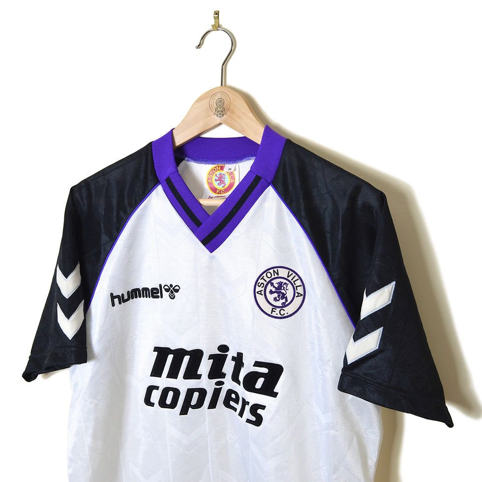 Thumbnail: ASTON VILLA CLASSIC RETRO VINTAGE AWAY FOOTBALL SHIRT SOCCER JERSEY 1989 1990 HUMMEL MITA COPIERS