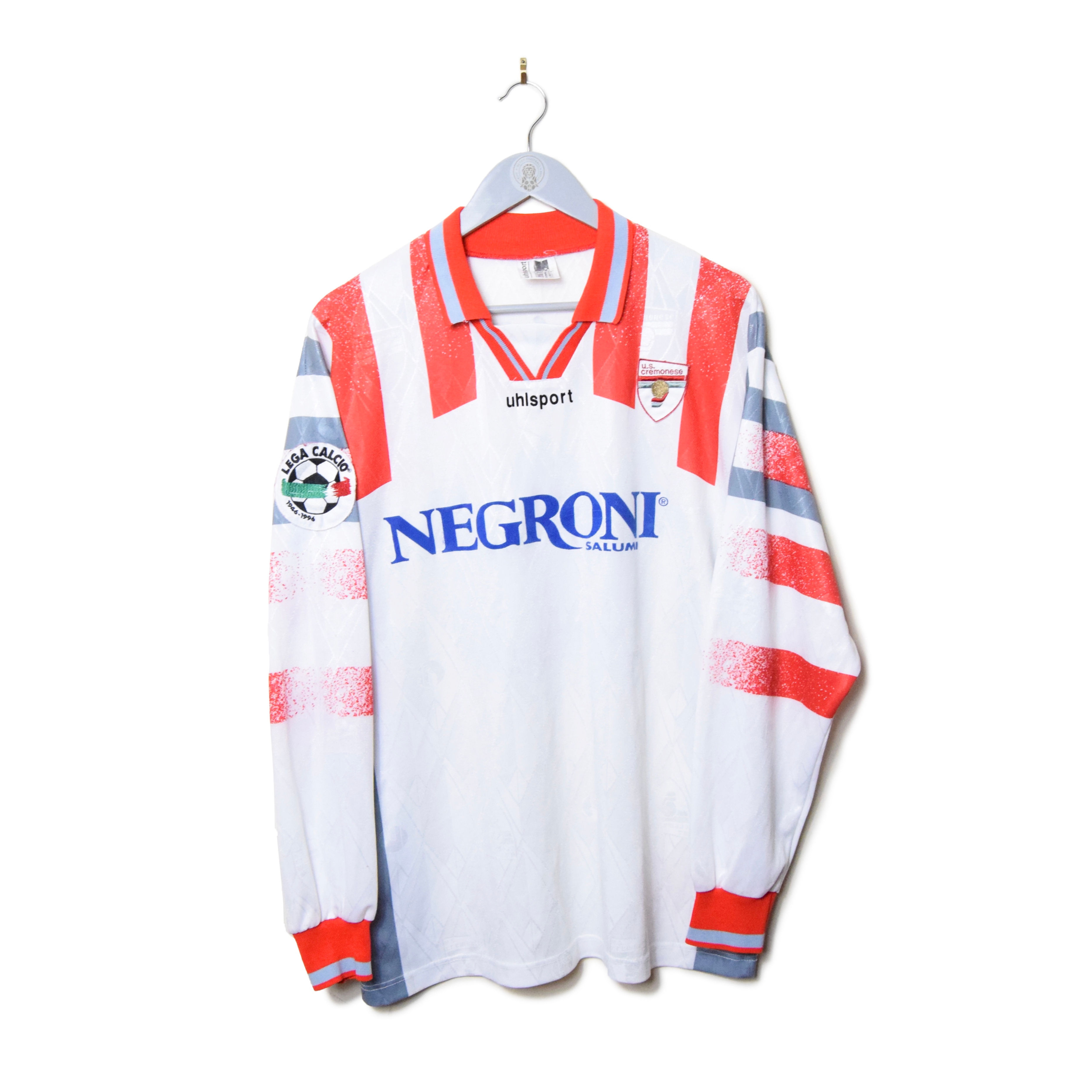 CREMONESE AWAY FOOTBALL SHIRT 1996/97 L/S #18 FERRARONI *PLAYER SPEC*
