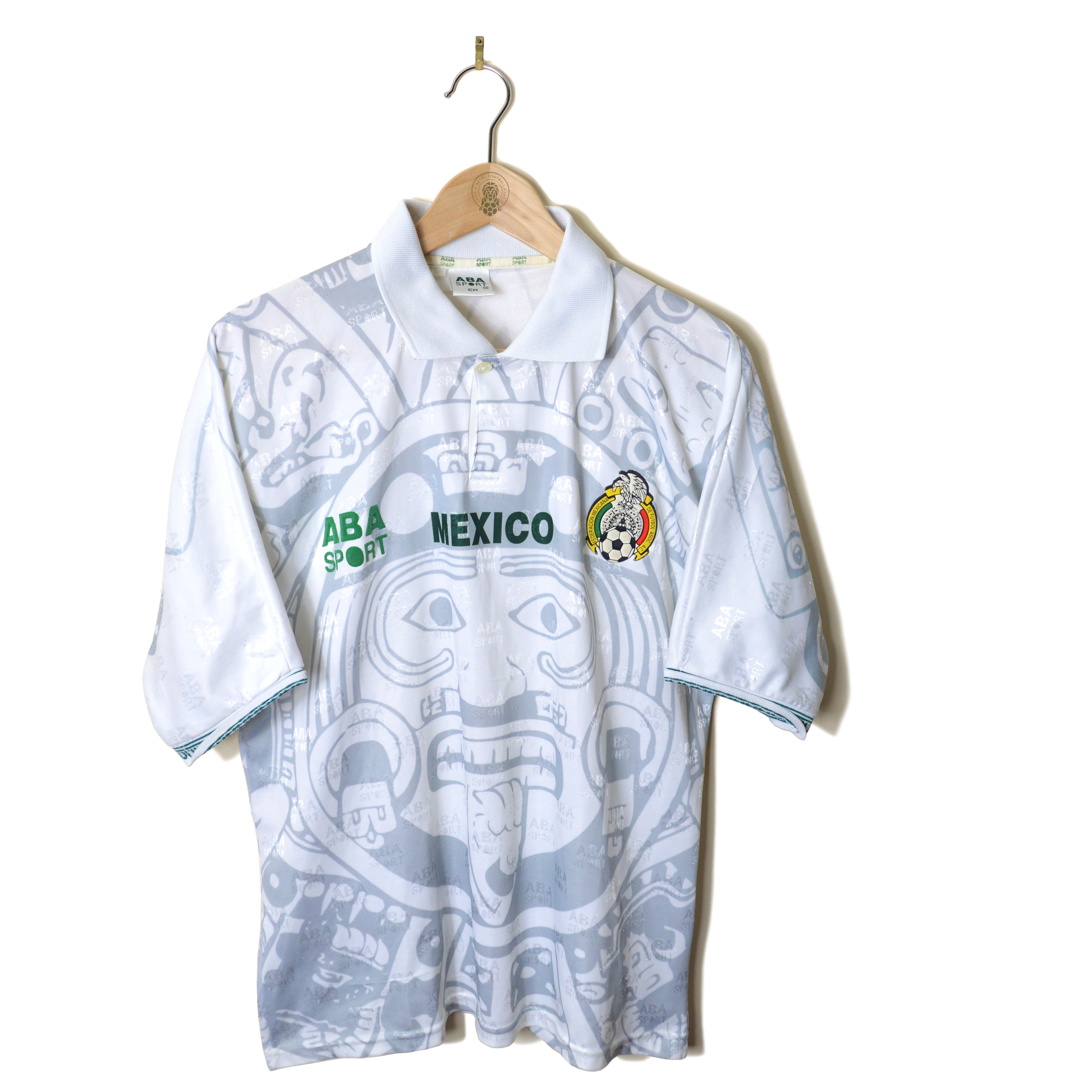 MEXICO CLASSIC RETRO VINTAGE AWAY FOOTBALL SHIRT SOCCER JERSEY 1996 1997 1998 WHITE AZTEC ABM SPORT WORLD CUP 98