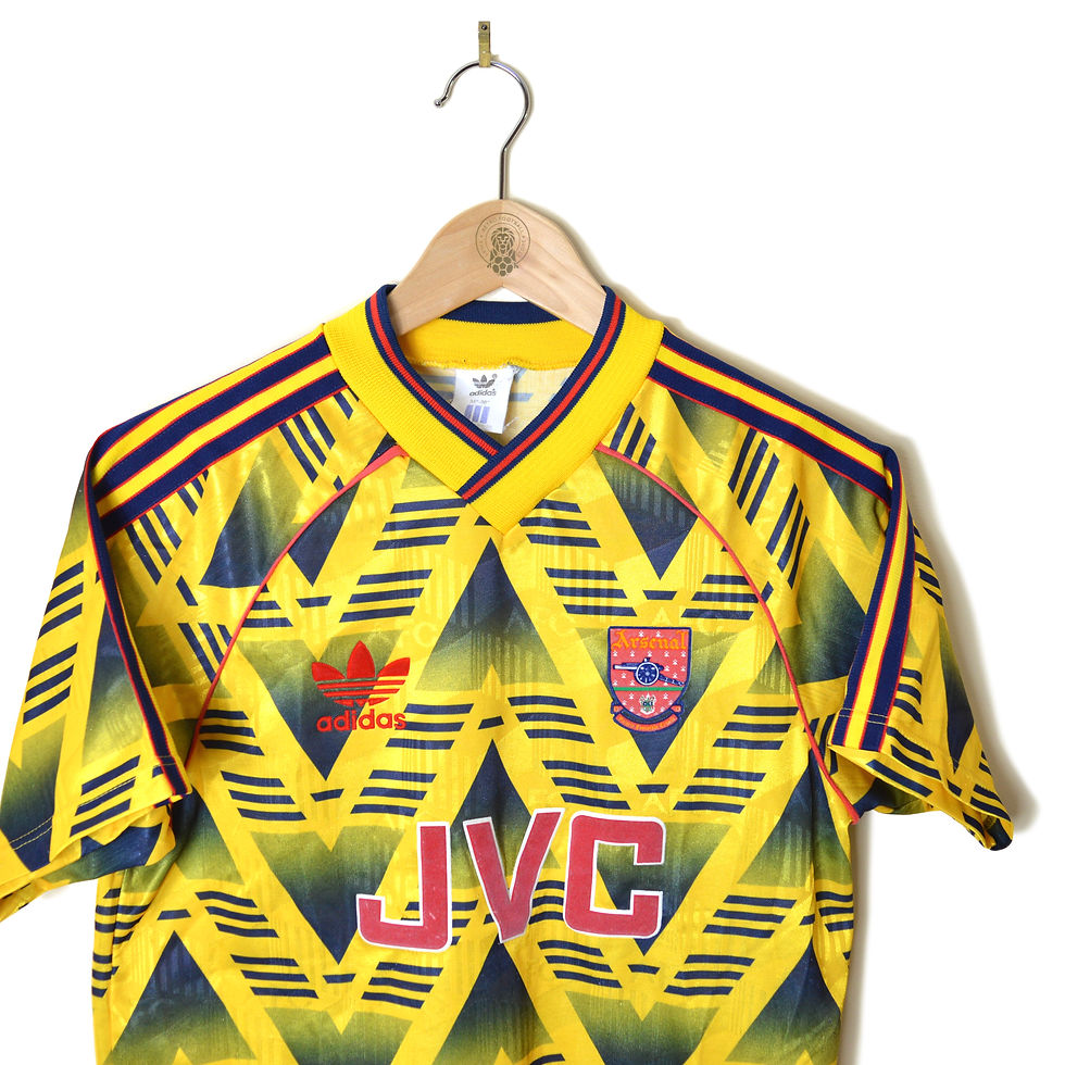 Thumbnail: ARSENAL CLASSIC RETRO VINTAGE AWAY FOOTBALL SHIRT SOCCER JERSEY 1991 1992 1993 ADIDAS JVC BRUISED BANANA 90'S