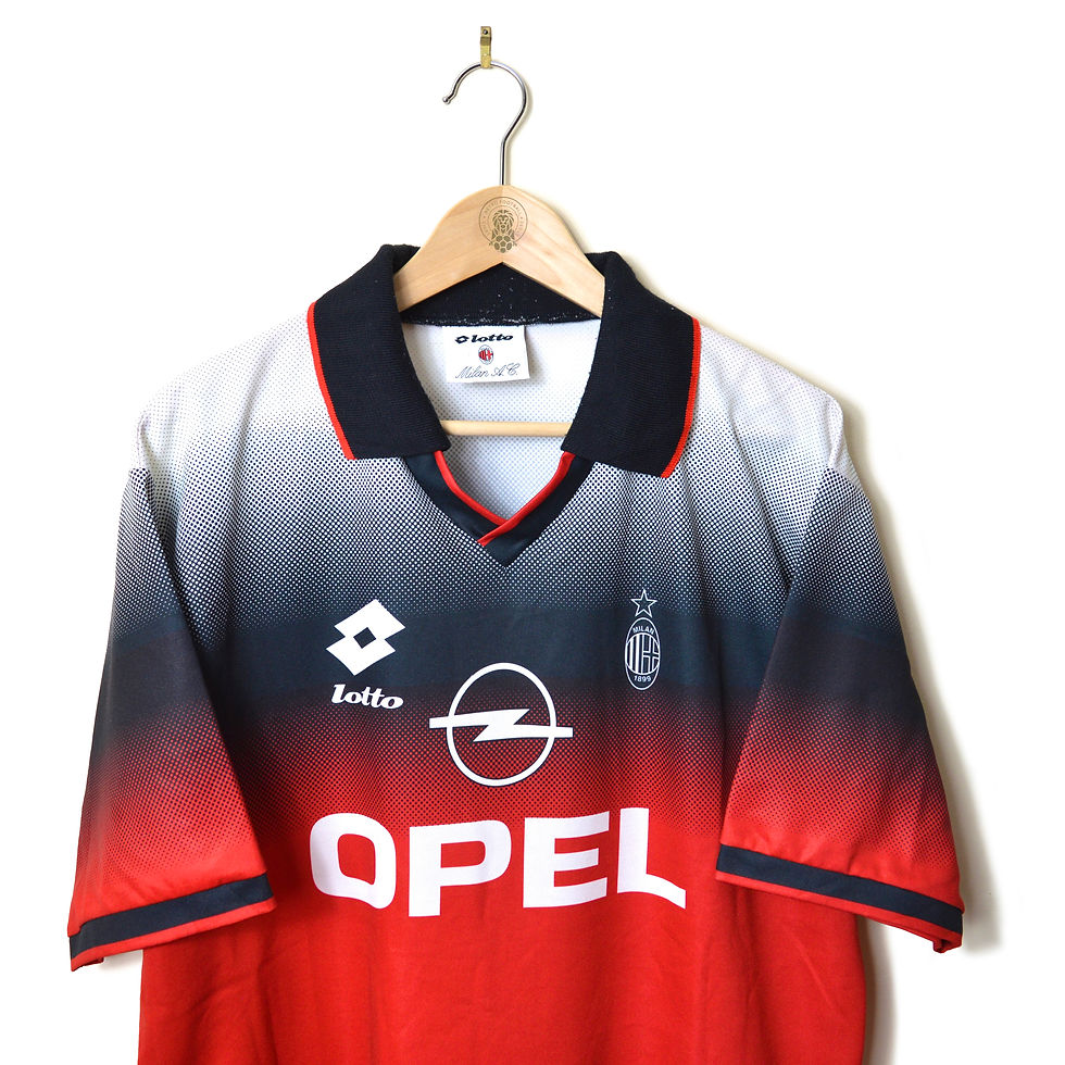 AC MILAN CLASSIC RETRO VINTAGE TRAINING FOOTBALL SHIRT SOCCER JERSEY 1995 1996 OPEL LOTTO 90'S CALCIO