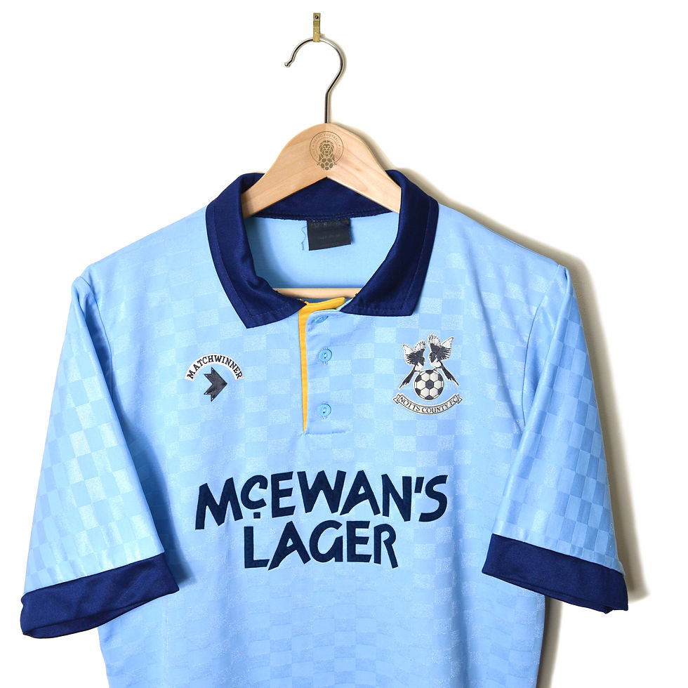 NOTTS COUNTY CLASSIC RETRO VINTAGE AWAY FOOTBALL SHIRT SOCCER JERSEY 1989 1990 1991 MATCHWINNER MCEWANS LAGER
