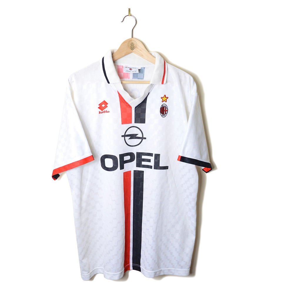 AC MILAN CLASSIC VINTAGE RETRO AWAY FOOTBALL SHIRT SOCCER JERSEY 1995 1996 1997 #18 BAGGIO OPEL LOTTO PLAYER SPEC