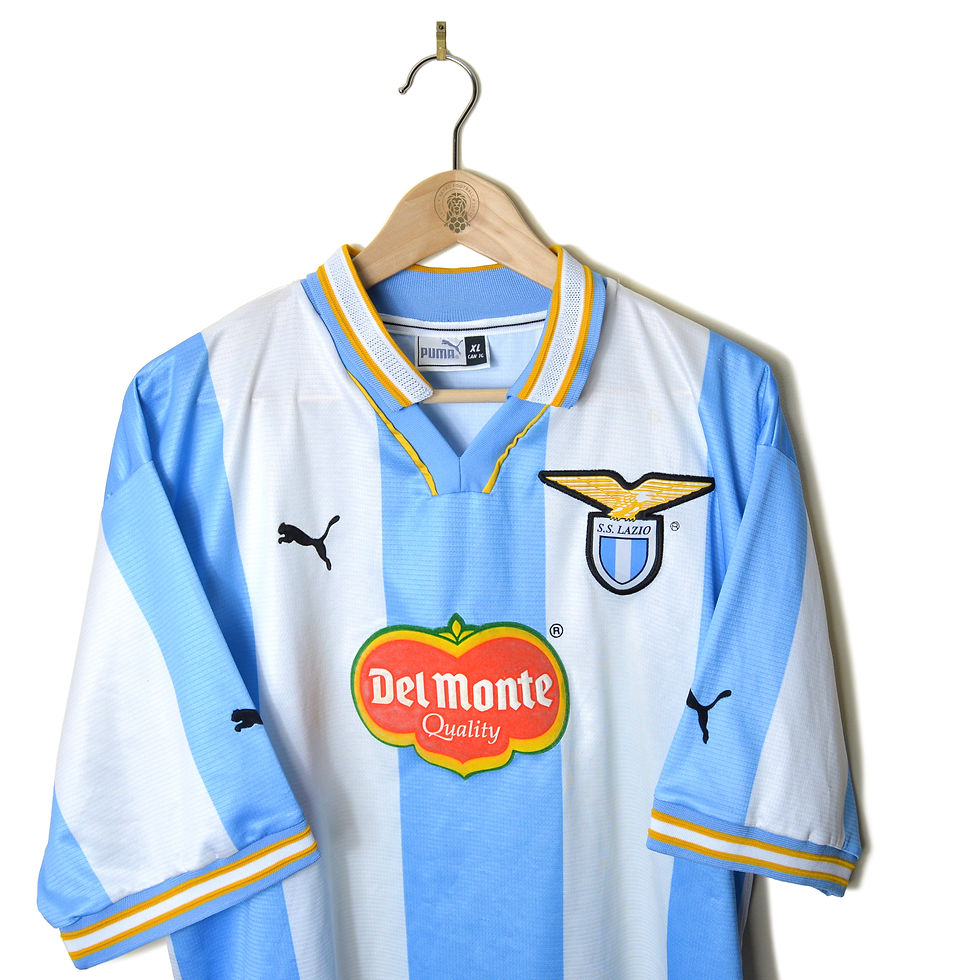 LAZIO CLASSIC RETRO VINTAGE UCL CHAMPIONS LEAGUE EUROPEAN HOME FOOTBALL SHIRT SOCCER JERSEY 1999 2000 PUMA DEL MONTE QUALITY