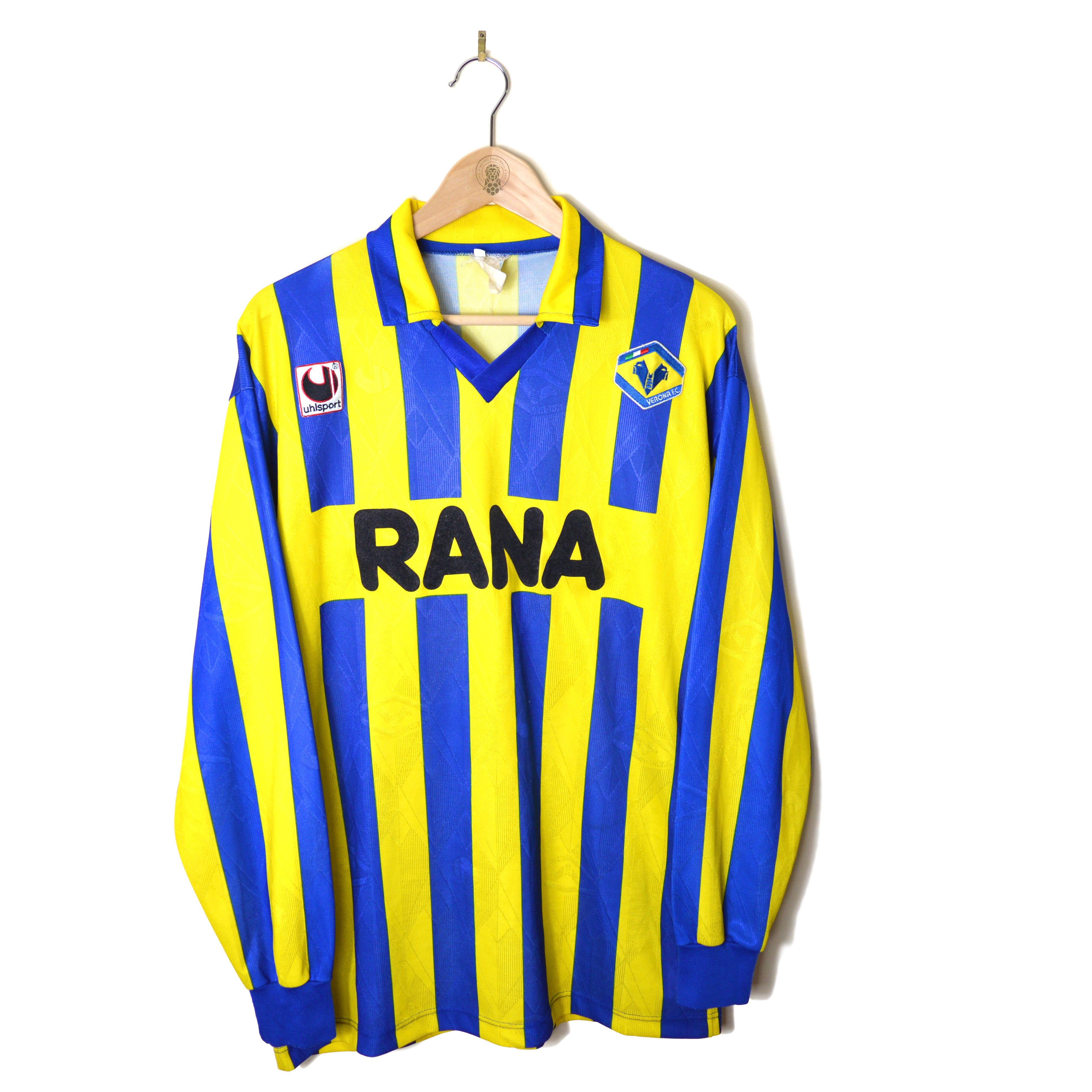 HELLAS VERONA CLASSIC RETRO VINTAGE HOME FOOTBALL SHIRT SOCCER JERSEY 1991 1991 1992 1993 1994 1995 UHLSPORT RANA CALCIO 90'S