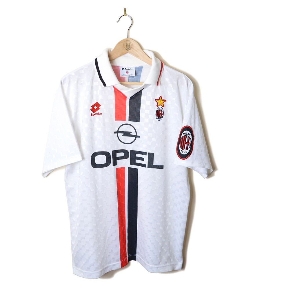 AC MILAN CLASSIC RETRO VINTAGE AWAY FOOTBALL SHIRT SOCCER JERSEY 1995 1996 1997 OPEL LOTTO PLAYER SPEC 90'S CALCIO