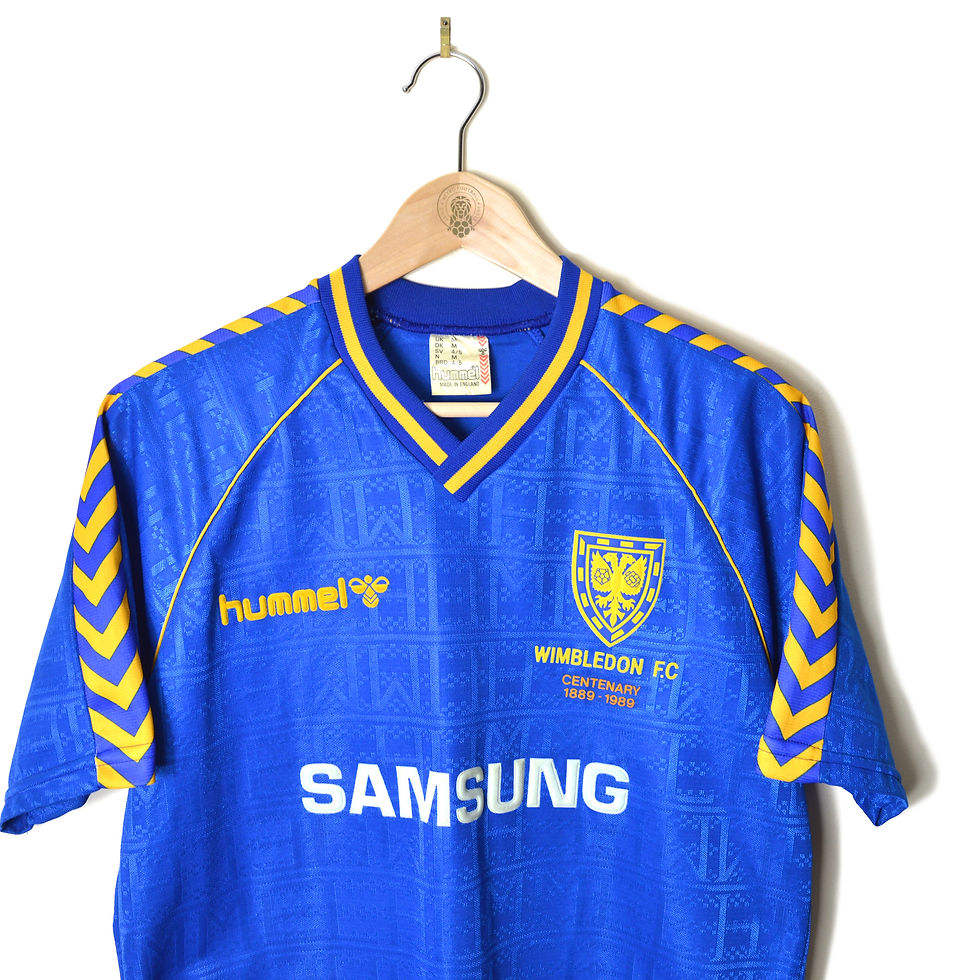 WIMBLEDON CLASSIC RETRO VINTAGE CENTENARY HOME FOOTBALL SHIRT SOCCER JERSEY 1989 1990 SAMSUNG HUMMEL