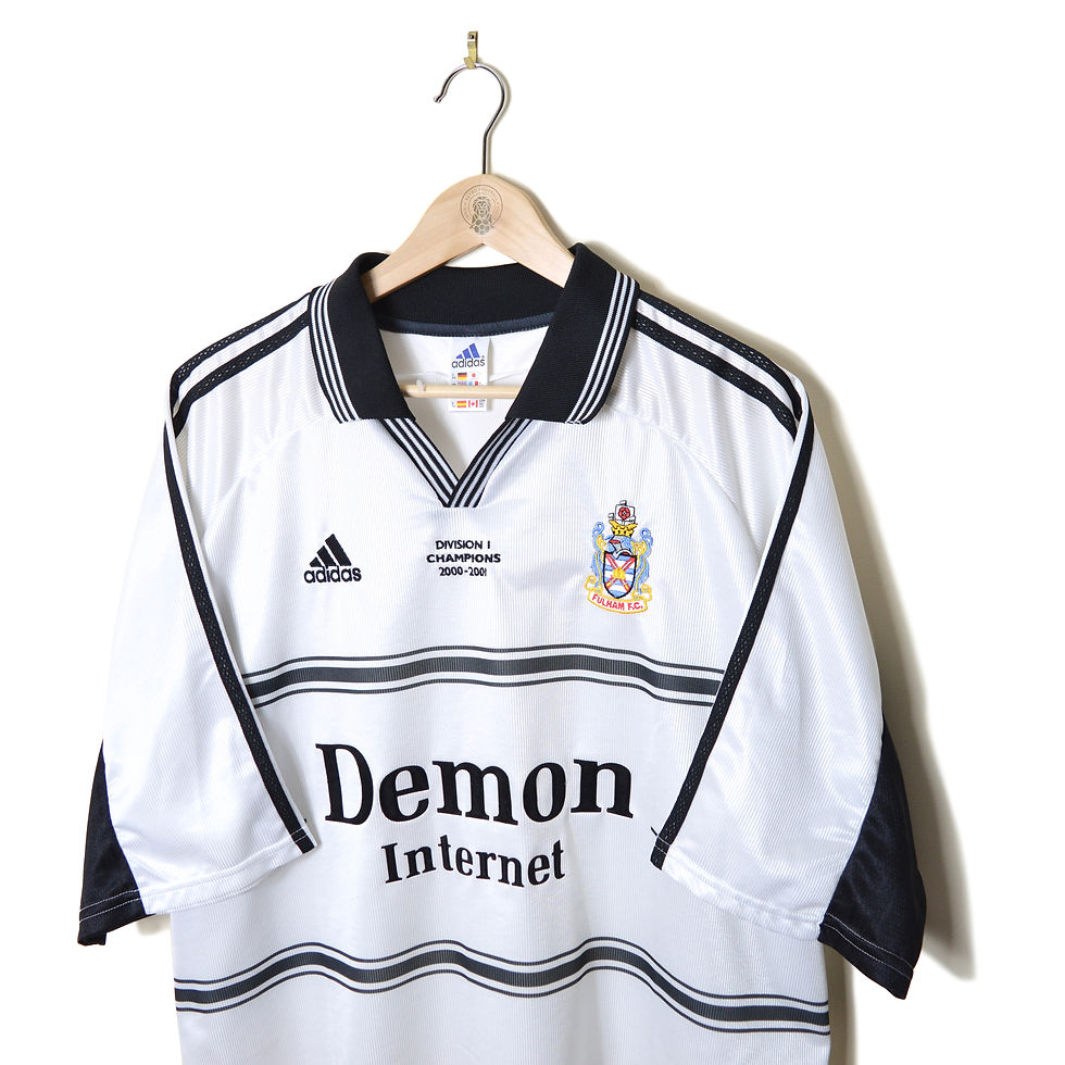 Thumbnail: FULHAM 'DIVISION ONE CHAMPIONS' HOME FOOTBALL SHIRT SOCCER JERSEY 1999 2000 2001 DEMON INTERNET ADIDAS