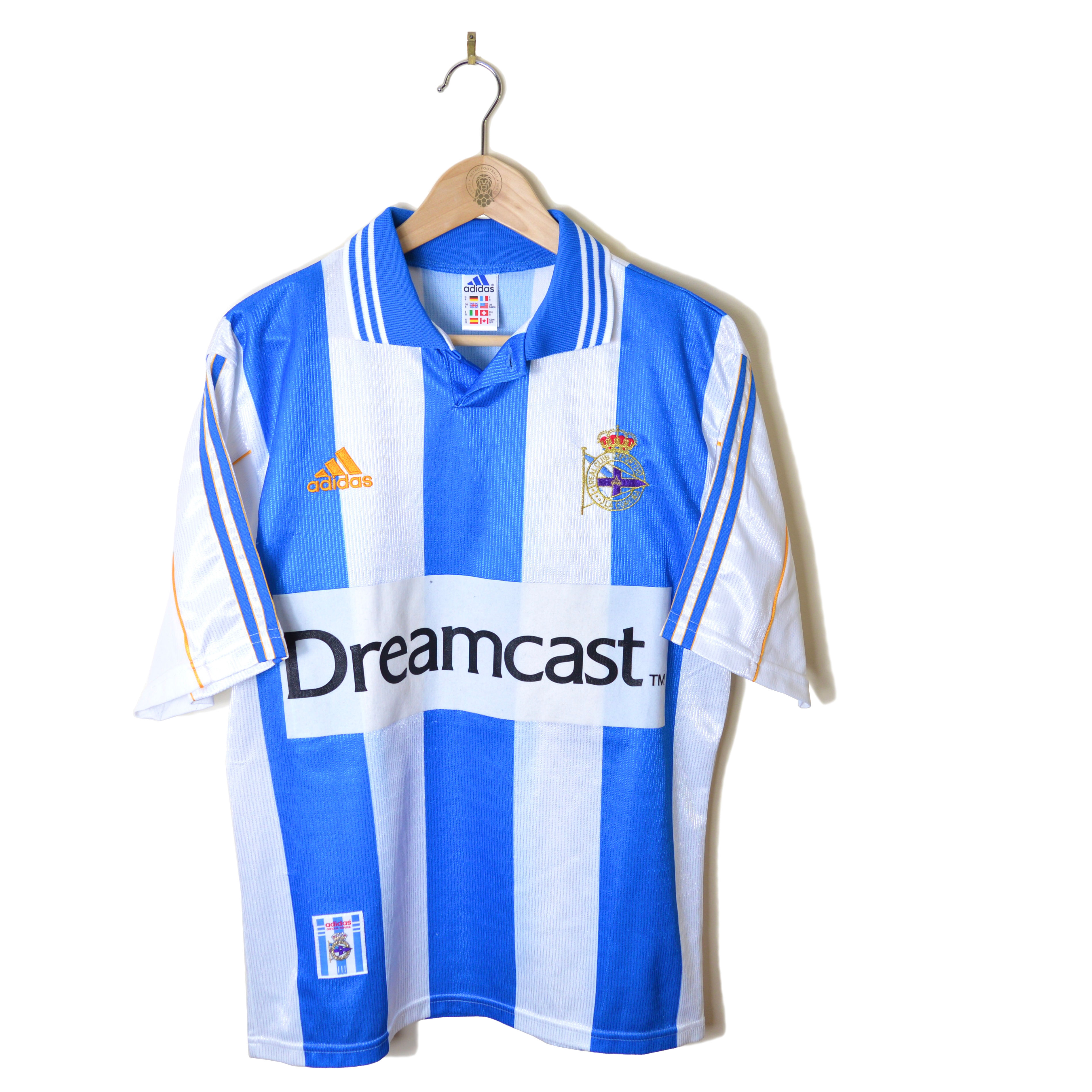 DEPORTIVO LA CORUNA CLASSIC RETRO VINTAGE HOME FOOTBALL SHIRT SOCCER JERSEY 2000 2001 ADIDAS DREAMCAST