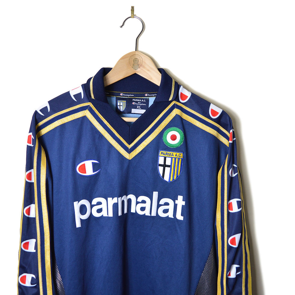 Thumbnail: PARMA CLASSIC RETRO VINTAGE MATCH WORN PLAYER ISSUE THIRD FOOTBALL SHIRT SOCCER JERSEY 2002 2003 L/S #10 'NAKATA CHAMPION'