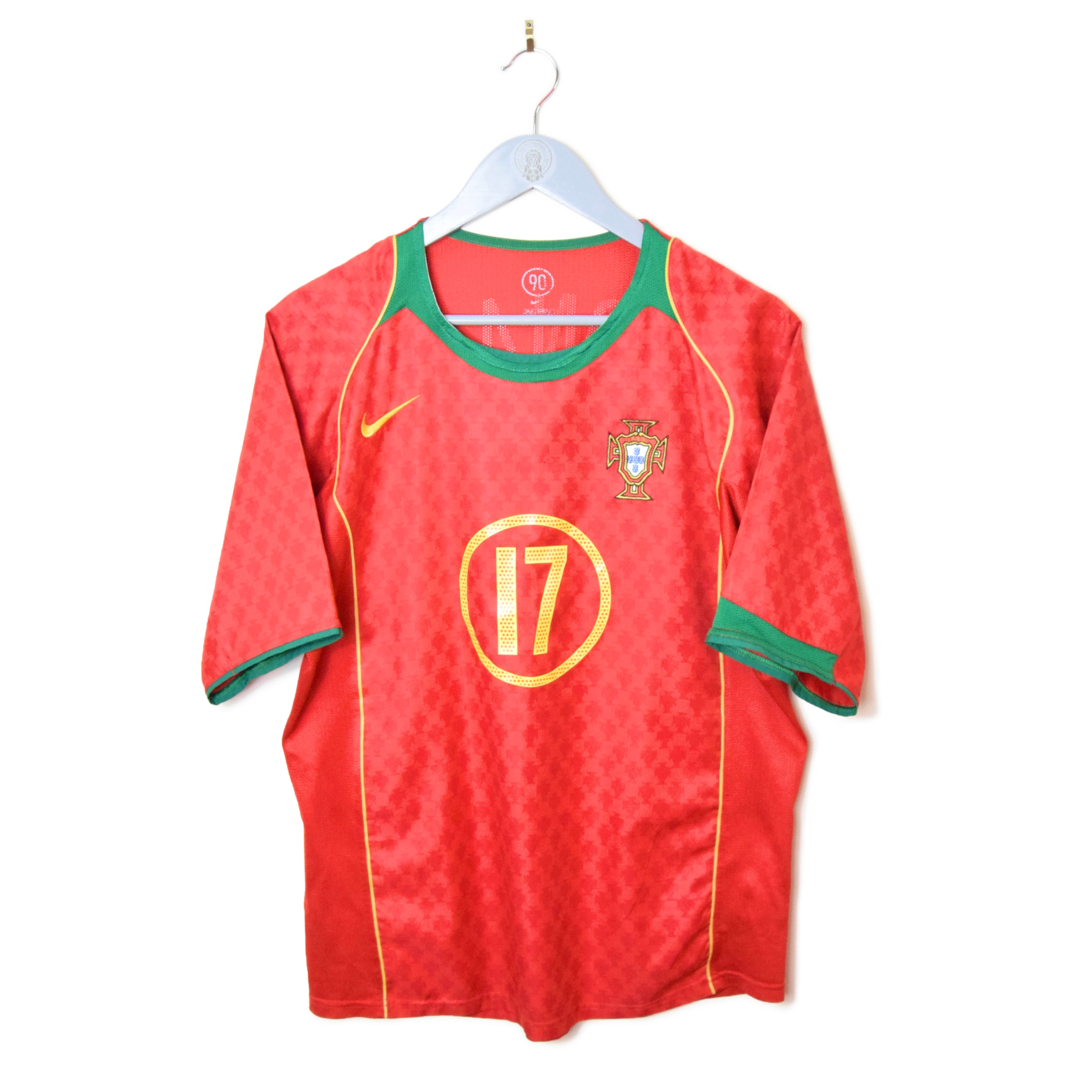 PORTUGAL HOME FOOTBALL SHIRT 2004/06 #17 RONALDO