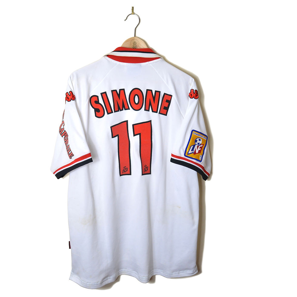 MONACO MATCH WORN PLAYER ISSUE THIRD FOOTBALL SHIRT SOCCER JERSEY 2000 2001 #11 SIMONE KAPPA FEDCOM VIZZAVI GIAN ALBERTO