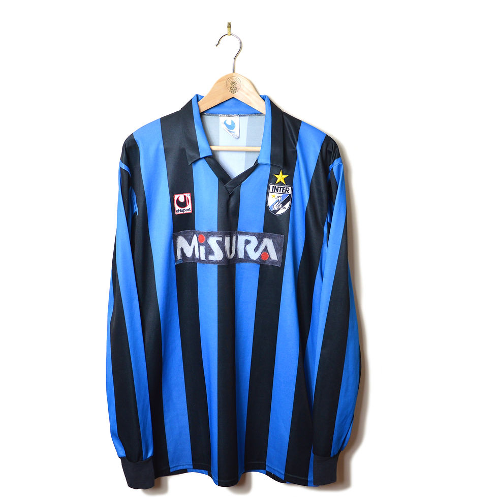 INTER MILAN CLASSIC RETRO VINTAGE HOME FOOTBALL SHIRT SOCCER JERSEY 1988 1989 L/S LONG SLEEVED UHL SPORT MISURA 80'S CALCIO