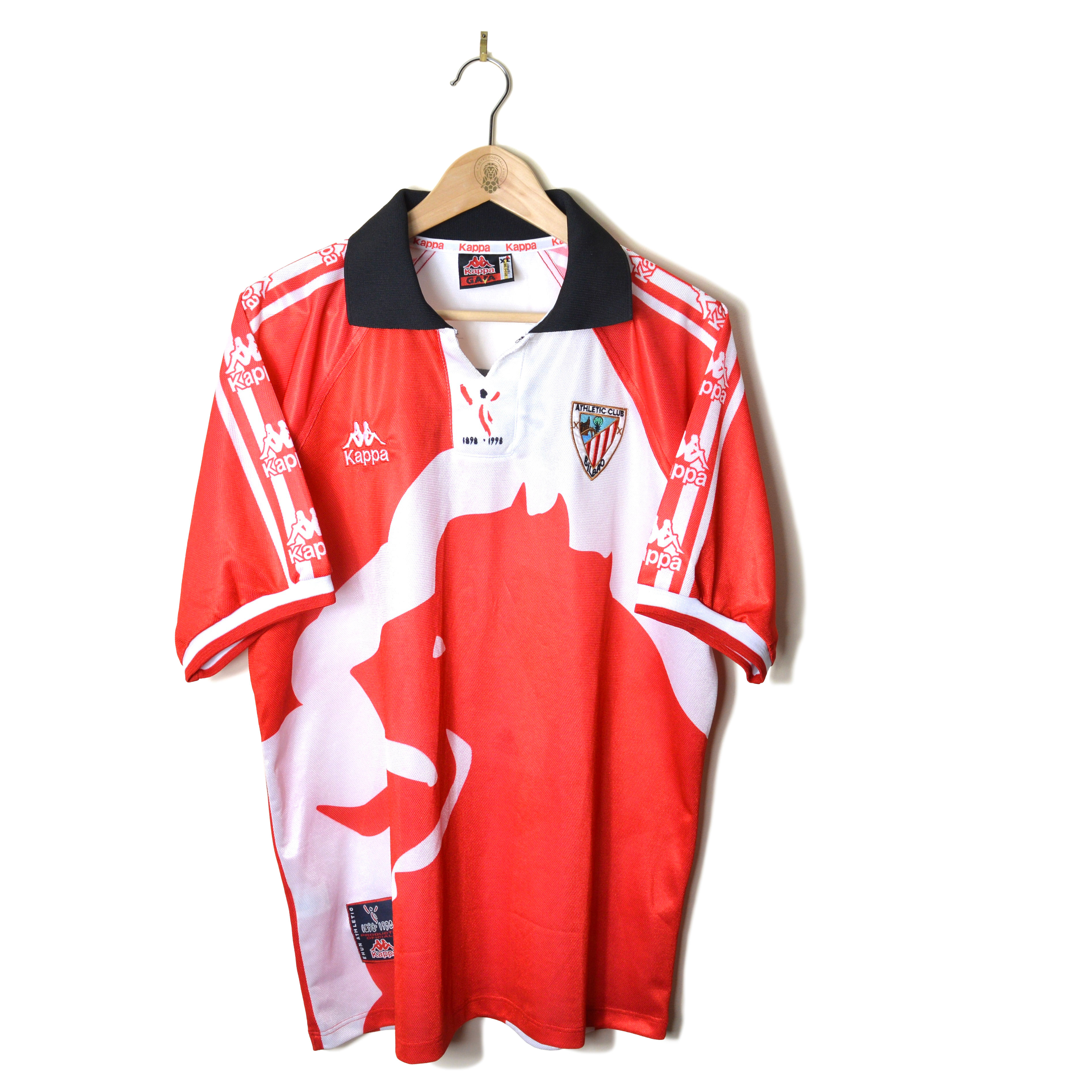 ATHLETIC CLUB BILBAO CLASSIC RETRO VINTAGE CENTENARY FOOTBALL SHIRT SOCCER JERSEY 1997 1998 #20 URZAIZ KAPPA