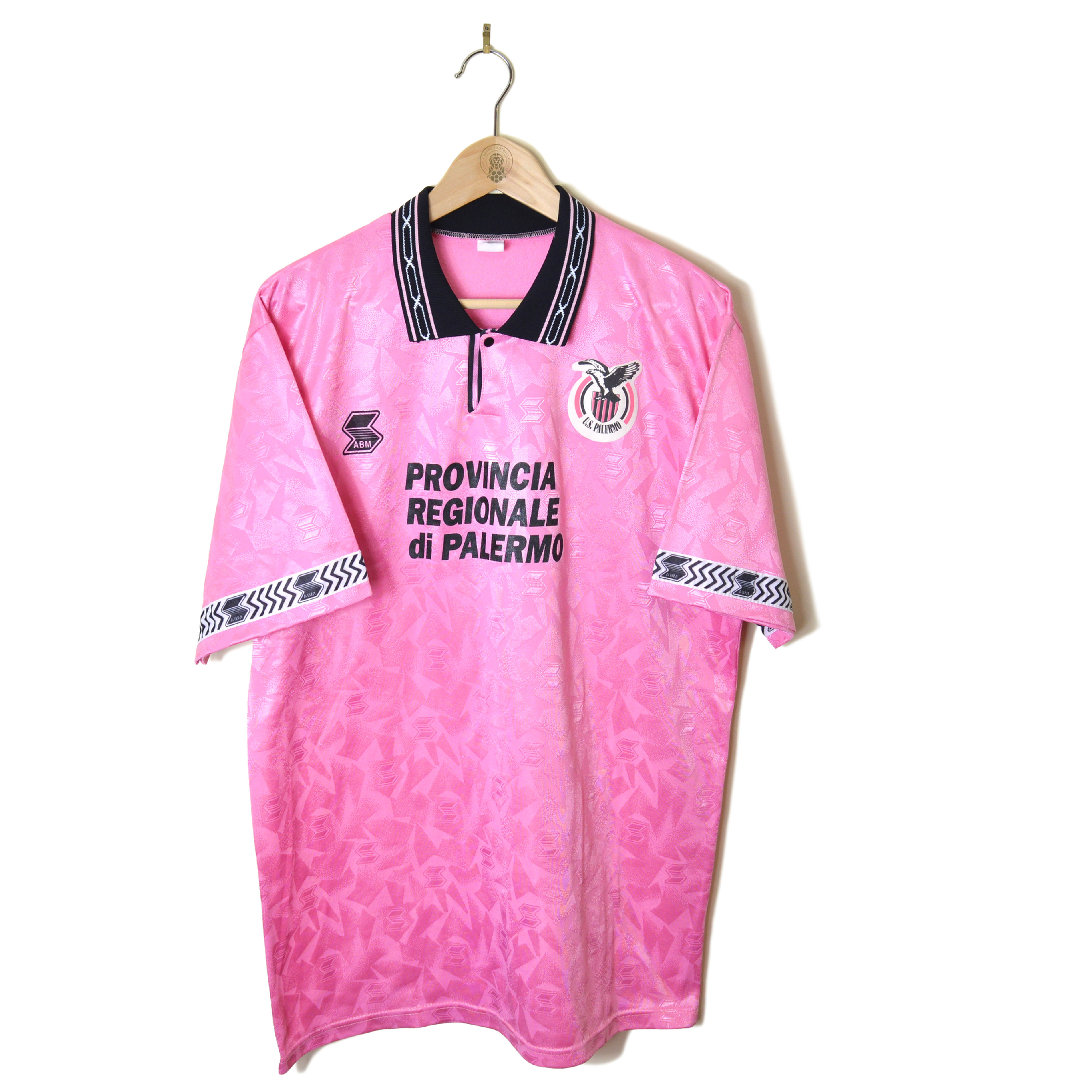PALERMO CLASSIC RETRO VINTAGE HOME FOOTBALL SHIRT SOCCER JERSEY 1994 1995 ABM SPORT PROVINCIA REGIONALE DI PALERMO PINK