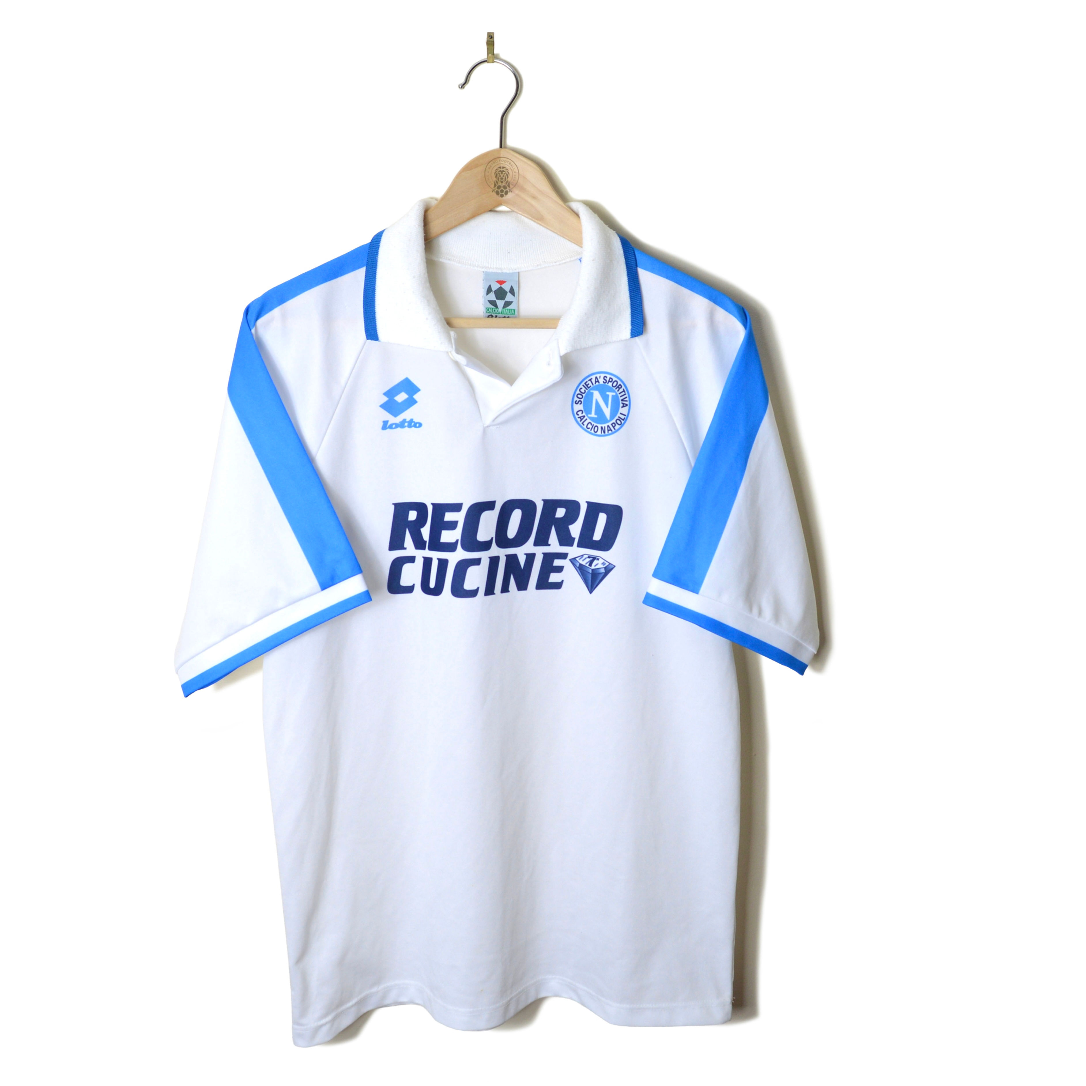 NAPOLI CLASSIC RETRO VINTAGE AWAY WHITE ALTERNATE FOOTBALL SHIRT SOCCER JERSEY 1995 1996 LOTTO RECORD CUCINE